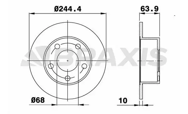 BRAXIS AE0076 Arka Fren Diski 4A0615601A resmi