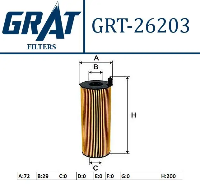 GRAT 26203 Yağ Filtresi 057115561M resmi