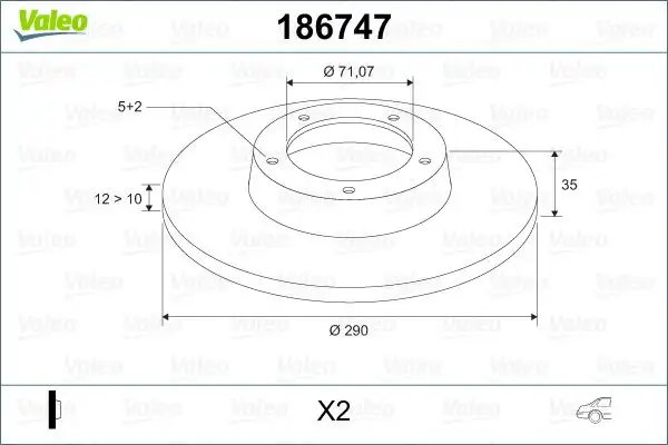 VALEO 186747 Arka Fren Diski 424972 resmi