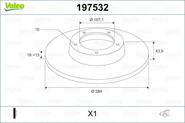 VALEO 197532 Arka Fren Diski 8C1V2A315AA resmi