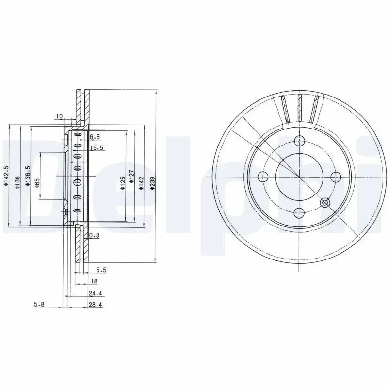 DELPHI BG2982 Ön Fren Diski 6N0615301F resmi
