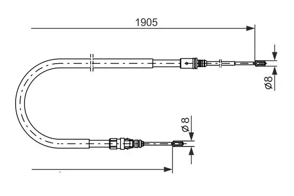 BOSCH 1987477237 El Fren Halatı (Arka) 4745Z4 resmi