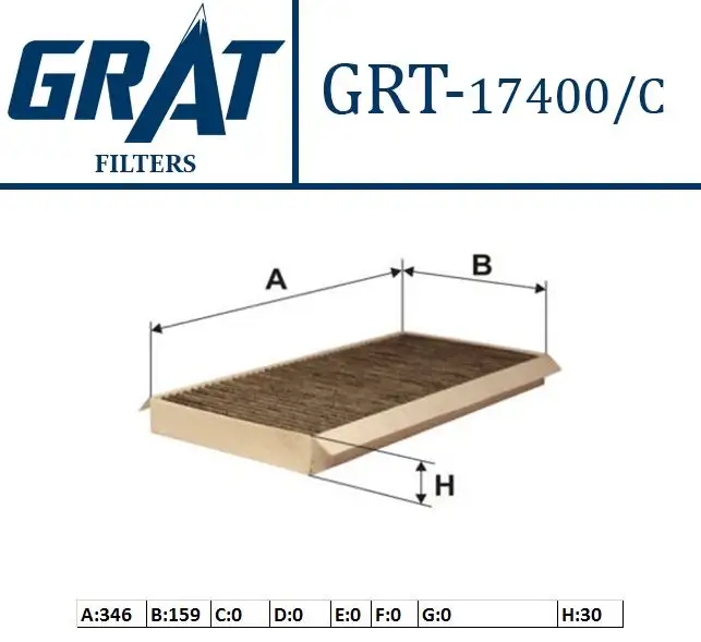 GRAT 17400C Polen Filtresi (Karbonlu) XS4H19G244AA resmi