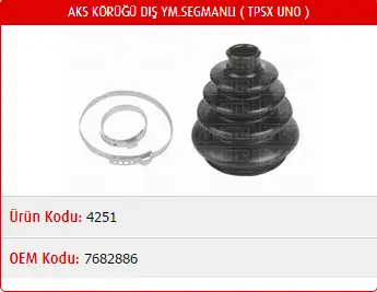 MASTER M4251 Dış Aks Körüğü resmi