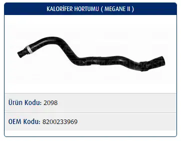 MASTER M2098 Kalorifer Hortumu 8200233969 resmi