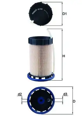 MAHLE KX492 Yakıt Filtresi resmi