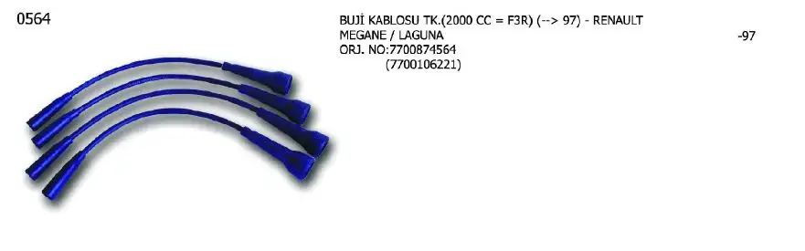 ÜNÜVAR 0564 Buji Kablosu 7700874564 resmi