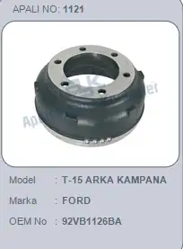 AYK 1121 Fren Kampanası 92VB1126BA resmi