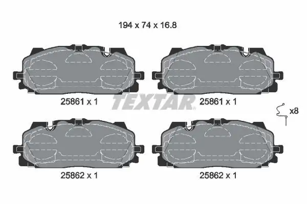 TEXTAR 2586101 Ön Fren Balatası resmi