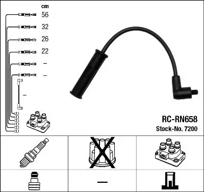 NGK 7200 (RCRN658) Buji Kablosu 7700273826 resmi