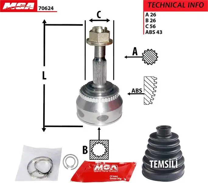 MGA 70624 Aks Kafası (Dış) 8251531 resmi