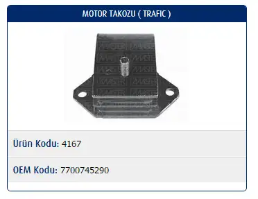 MASTER M4167 Motor Takozu 7700745290 resmi