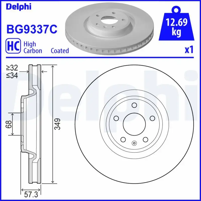DELPHI BG9337C Ön Fren Diski resmi