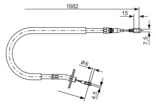 BOSCH 1987477703 El Fren Halatı (Arka Sol) A6674204685 resmi