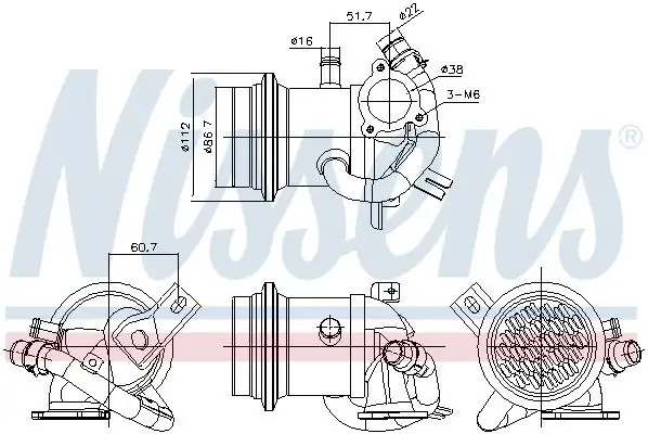 NISSENS 989424 EGR Soğutucusu 04B131512D resmi