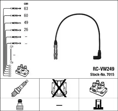 NGK 7015 (RCVW249) Buji Kablosu resmi