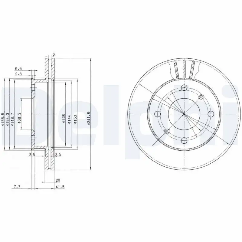 DELPHI BG2632 Ön Fren Diski 4620690J01 resmi