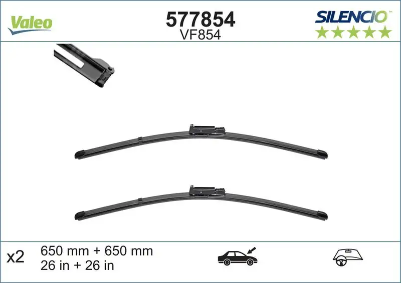 VALEO 577854 Silecek Süpürgesi (Takım) 5P0998002A resmi