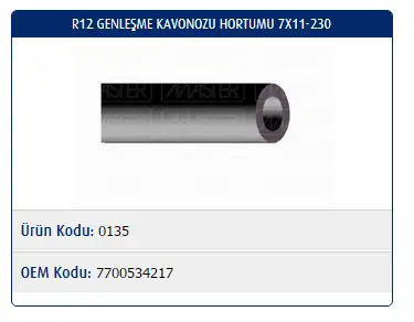 MASTER M0135 Yedek Su Deposu Hortumu 7700534217 resmi