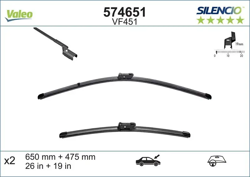 VALEO 574651 Silecek Süpürgesi (Takım) resmi