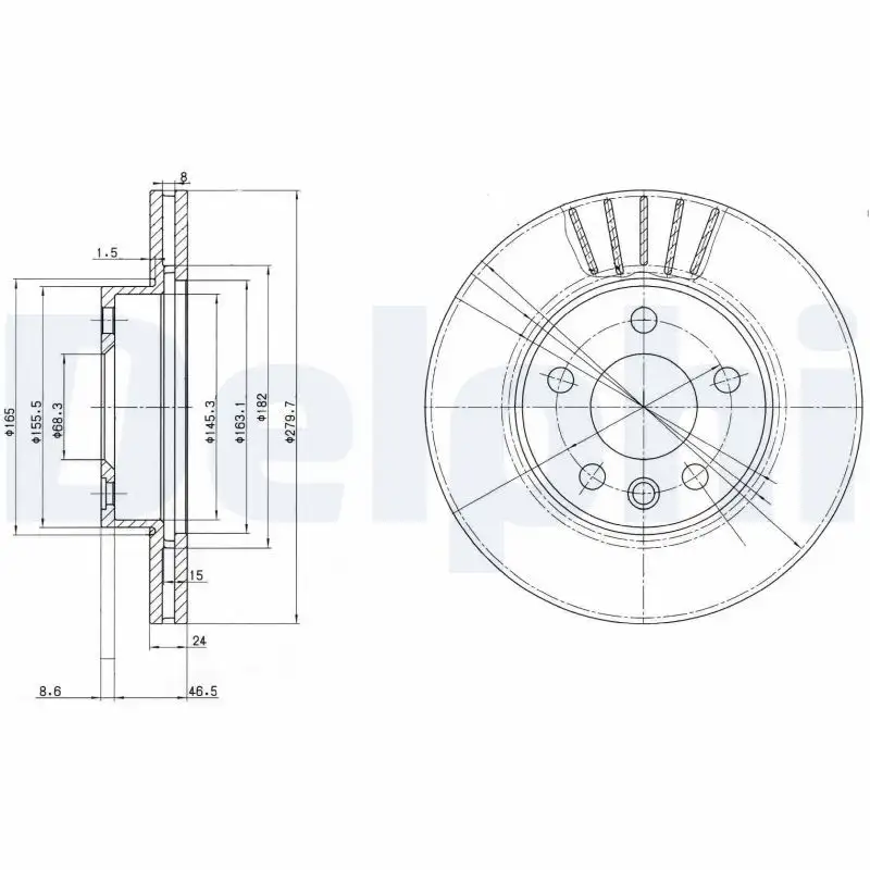DELPHI BG3417 Ön Fren Diski 7D0615301A resmi