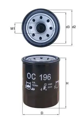MAHLE OC196 Yağ Filtresi resmi