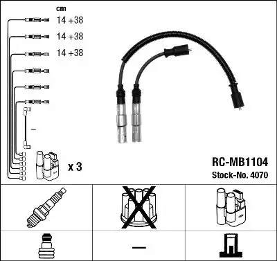 NGK 4070 (RCMB1104) Buji Kablosu resmi