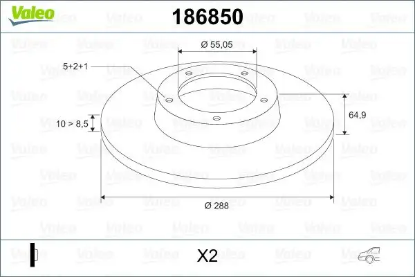VALEO 186850 Arka Fren Diski 4243120430 resmi