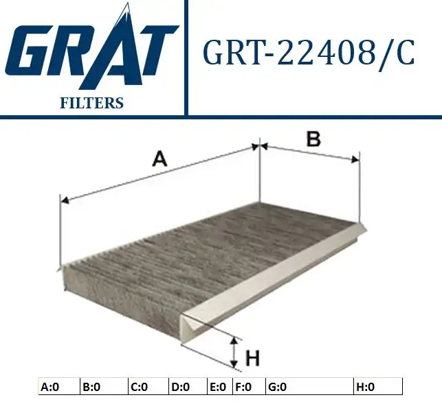 GRAT 22408C Polen Filtresi (Karbonlu) A1698300218 resmi
