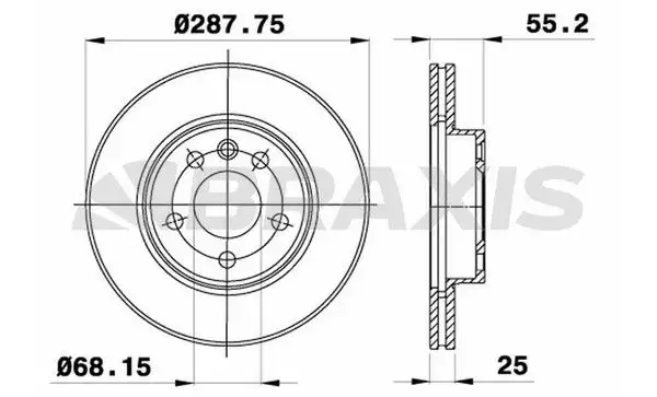 BRAXIS AE0160 Ön Fren Diski 7M0615301G resmi