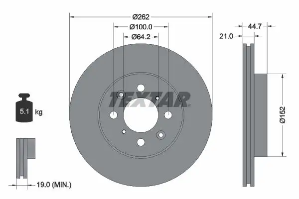 TEXTAR 92060903 Ön Fren Diski resmi