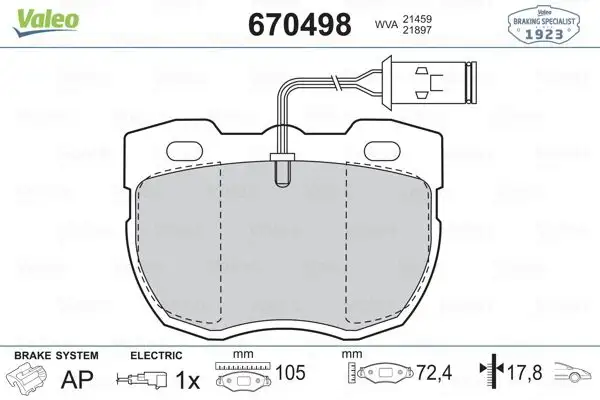 VALEO 670498 Ön Fren Balatası resmi