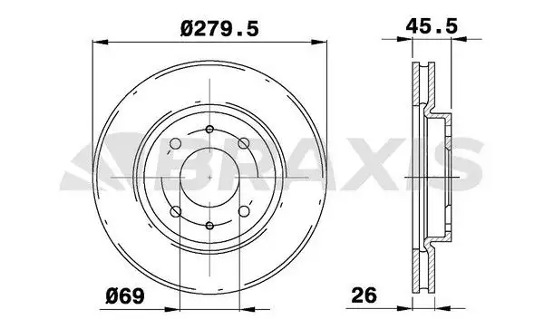 BRAXIS AE0521 Ön Fren Diski MR527825 resmi