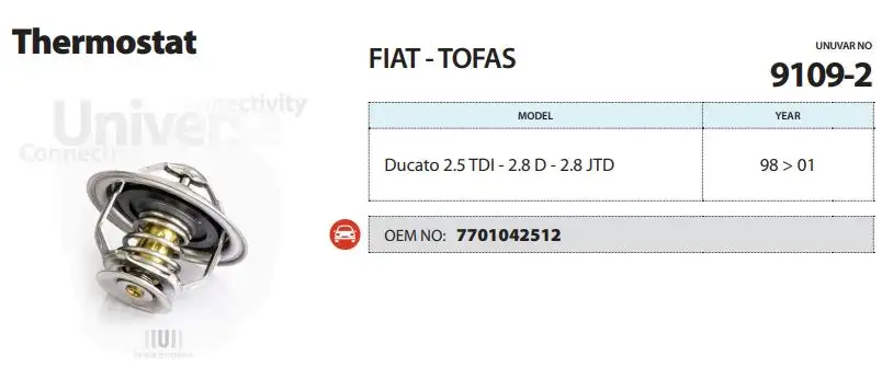 ÜNÜVAR 9109-2 Termostat resmi