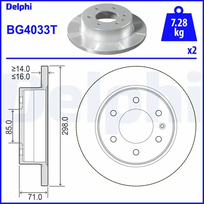 DELPHI BG4033T Arka Fren Diski A9064230012 resmi