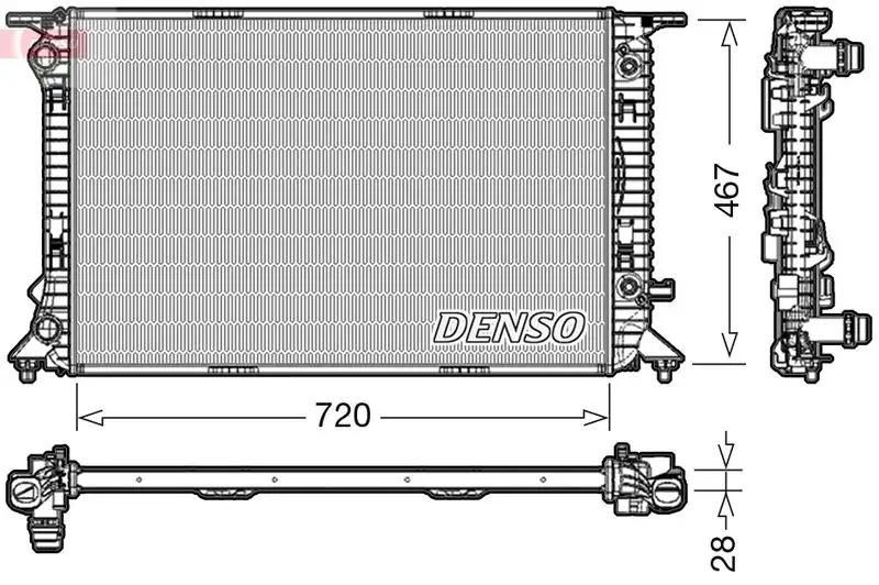 DENSO DRM02021 Radyatör 8K0121251K resmi