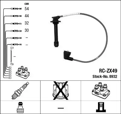 NGK 8932 (RCZX49) Buji Kablosu resmi