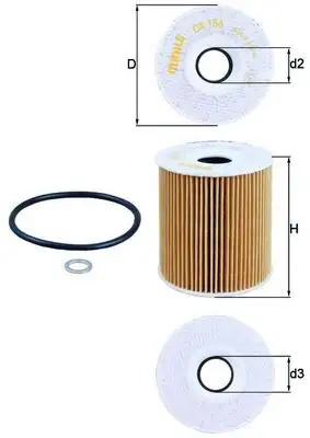 MAHLE OX156D Yağ Filtresi 11428513375 resmi