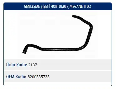 MASTER M2137 Yedek Su Deposu Hortumu 8200335733 resmi