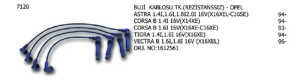 ÜNÜVAR 7120 Buji Kablosu resmi