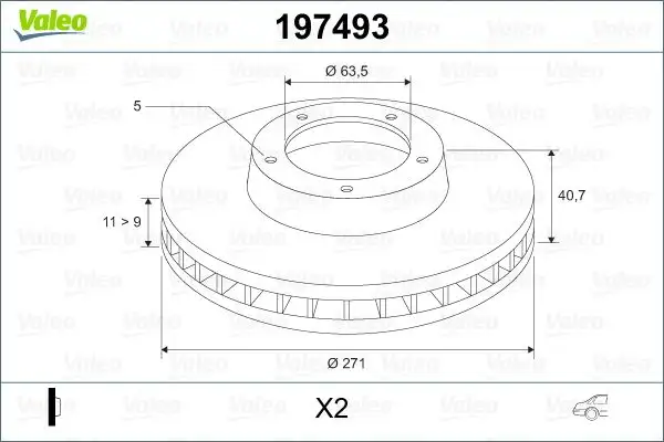 VALEO 197493 Arka Fren Diski 2023618 resmi