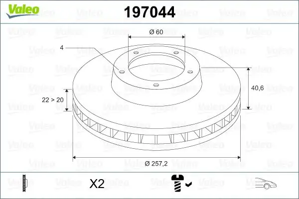 VALEO 197044 Ön Fren Diski resmi