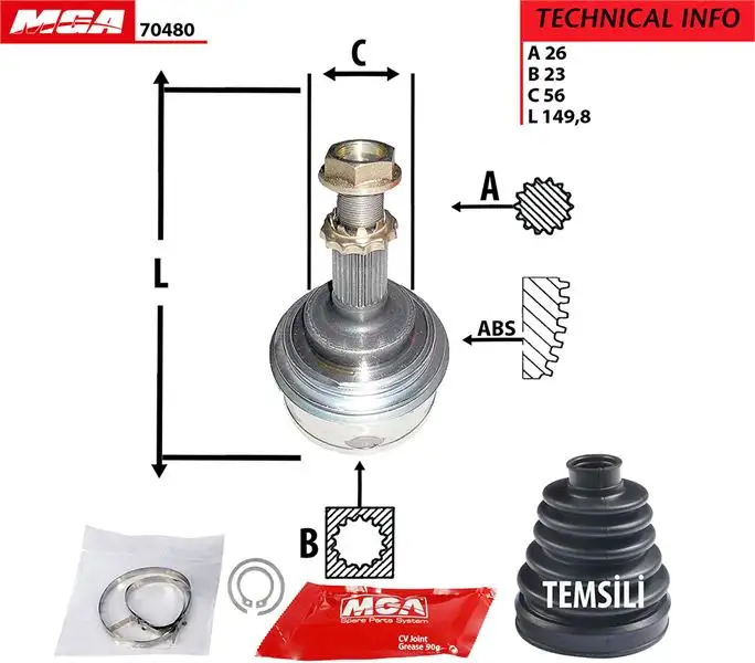 MGA 70480 Aks Kafası (Dış) 4341012131 resmi