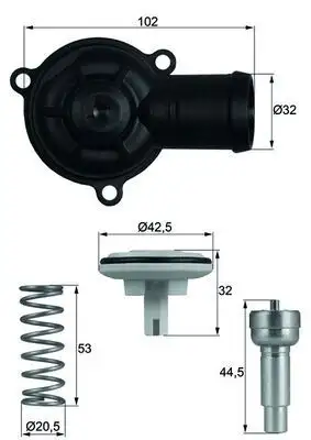 MAHLE TI22087D Termostat 03C121110A resmi