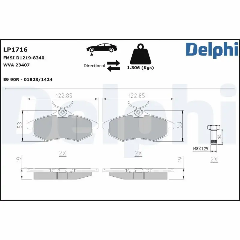 DELPHI LP1716 Ön Fren Balatası resmi