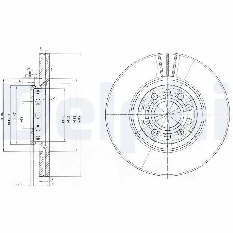 DELPHI BG3657 Ön Fren Diski resmi