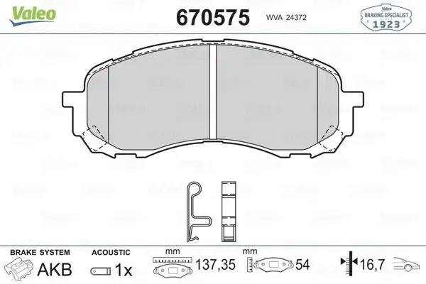 VALEO 670575 Ön Fren Balatası 26296AE200 resmi
