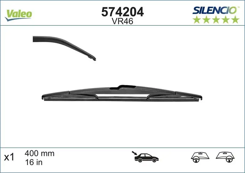 VALEO 574204 Arka Silecek Süpürgesi resmi