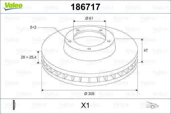 VALEO 186717 Ön Fren Diski 8200019581 resmi