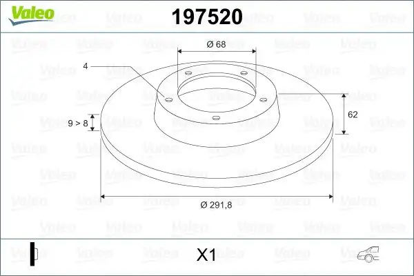 VALEO 197520 Arka Fren Diski D3206EM10A resmi